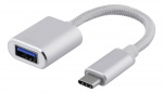 DELTACO USB-C 3.1 Gen 1 to USB-A OTG adapter, alu, white bag, silver DELTACO USB-C 3.1 Gen 1 to USB-A OTG adapter, alu, white bag, silver