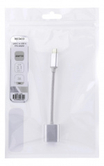 DELTACO USB-C 3.1 Gen 1 to USB-A OTG adapter, alu, white bag, silver DELTACO USB-C 3.1 Gen 1 to USB-A OTG adapter, alu, white bag, silver