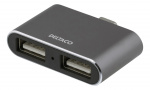DELTACO USB-C mini hub, 2x USB-A 2.0, 480 Mbps, 0,5A, ruimte grijs DELTACO USB-C mini hub, 2x USB-A 2.0, 480 Mbps, 0,5A, ruimte grijs