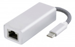 DELTACO USB C Network Adapter, Gigabit, RJ45, white bag, silver DELTACO USB C Network Adapter, Gigabit, RJ45, white bag, silver