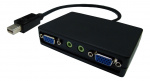 Mini DP - 2xVGA+3,5mm minitele, 1080p in 60Hz, zwart Mini DP - 2xVGA+3,5mm minitele, 1080p in 60Hz, zwart