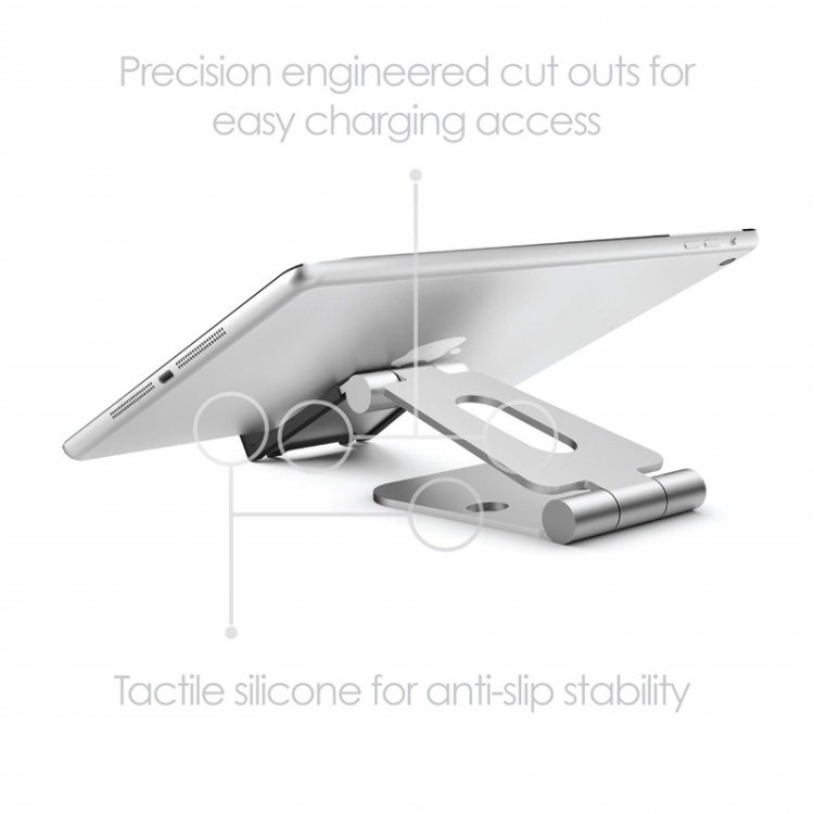 DESIRE2 View Desk Stand Silver Adjustable Tablets and Smartphones