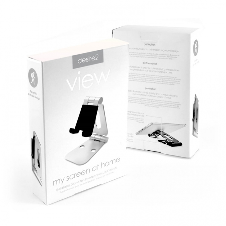 DESIRE2 View Desk Stand Silver Adjustable Tablets and Smartphones