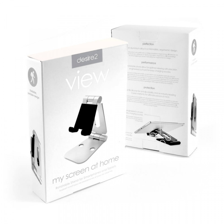 DESIRE2 View Desk Stand Silver Adjustable Tablets and Smartphones