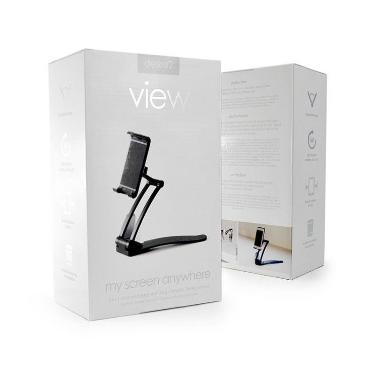 DESIRE2 View 2in1 Tablet Stand Black Portable or Wall Mounted