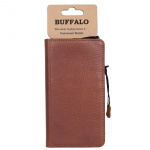 BUFFALO Wallet Leather Brown 3 Cardpockets Universal to 5 BUFFALO Wallet Leather Brown 3 Cardpockets Universal to 5