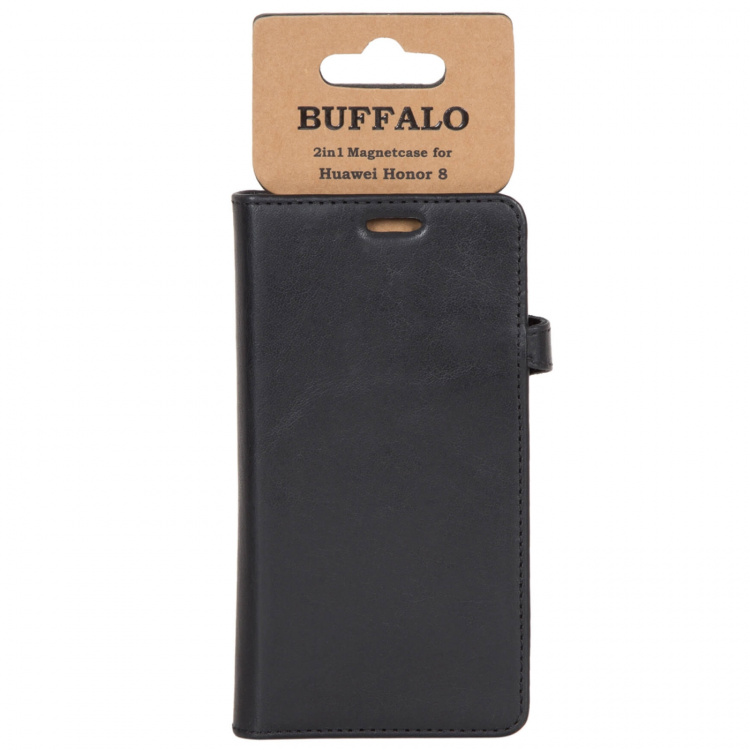 BUFFALO Wallet Leather Black 3 Cardpockets Huawei Honor 8