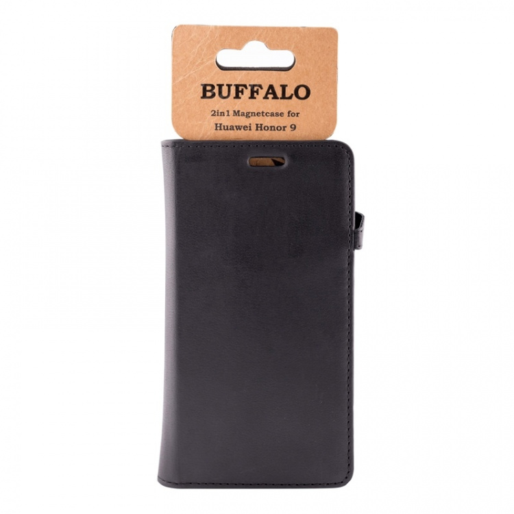 BUFFALO Wallet Leather Black 3 Cardpockets Huawei Honor 9 BUFFALO Wallet Leather Black 3 Cardpockets Huawei Honor 9