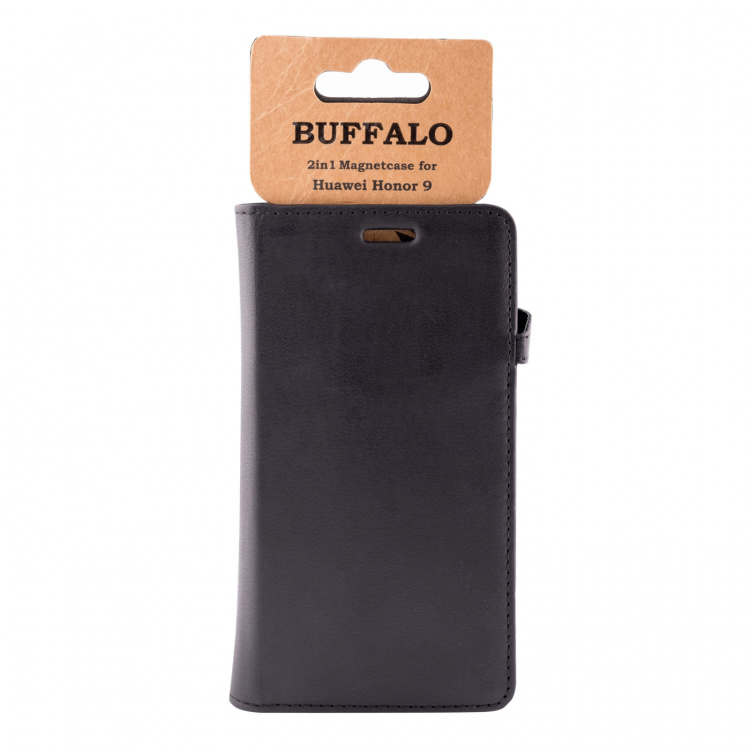 BUFFALO Wallet Leather Black 3 Cardpockets Huawei Honor 9 BUFFALO Wallet Leather Black 3 Cardpockets Huawei Honor 9