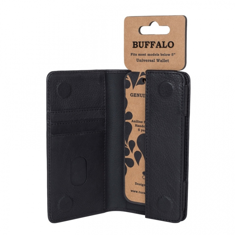 BUFFALO Wallet Leather Black 3 Cardpockets Universal up to 5 BUFFALO Wallet Leather Black 3 Cardpockets Universal up to 5