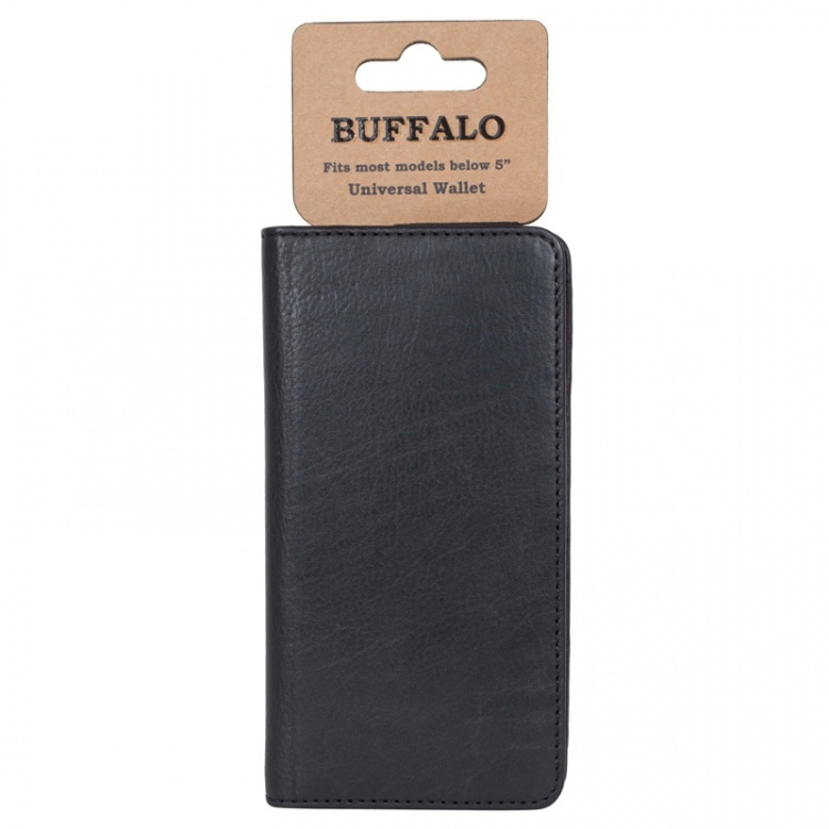 BUFFALO Wallet Leather Black 3 Cardpockets Universal up to 5 BUFFALO Wallet Leather Black 3 Cardpockets Universal up to 5