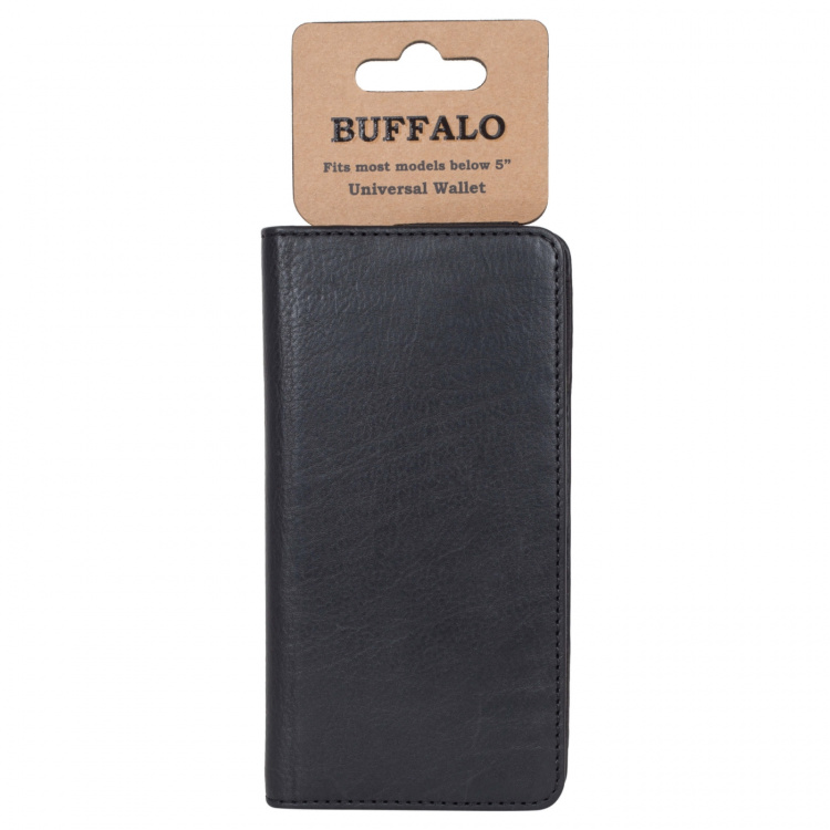 BUFFALO Wallet Leather Black 3 Cardpockets Universal up to 5 BUFFALO Wallet Leather Black 3 Cardpockets Universal up to 5