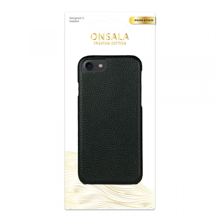 ONSALA COLLECTION Cover Leather Black iPhone 6/7/8/SE2020 ONSALA COLLECTION Cover Leather Black iPhone 6/7/8/SE2020