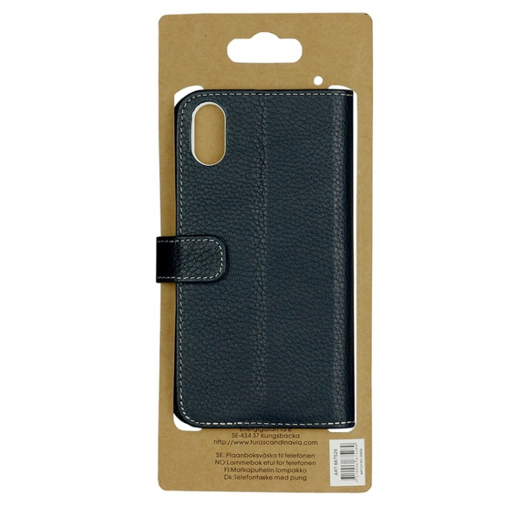 ONSALA COLLECTION Wallet Leather Navi Blue iPhone X/XS