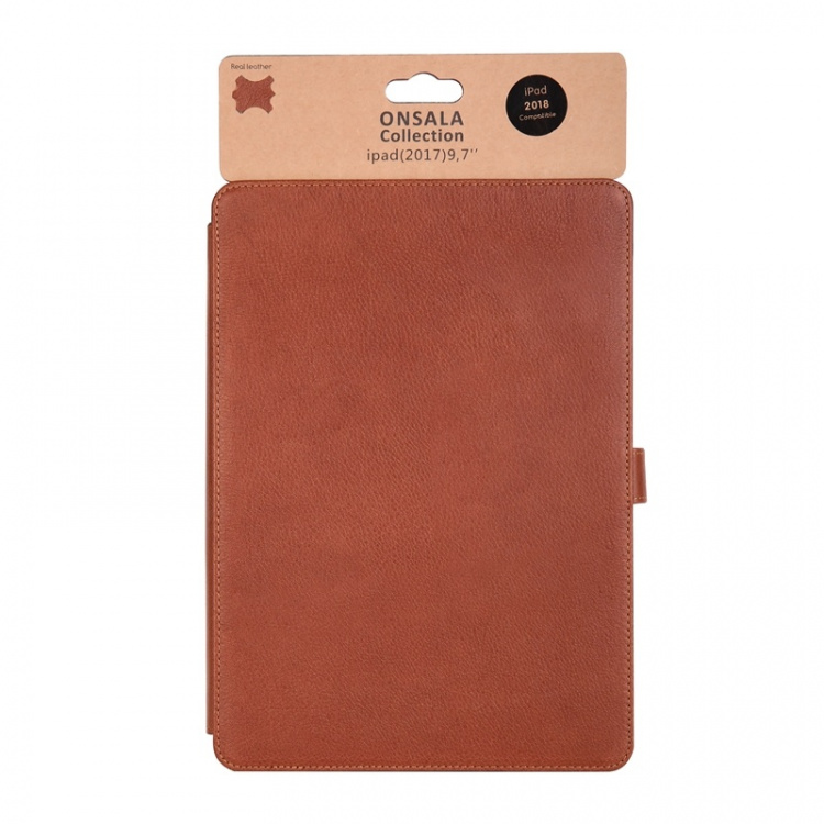 ONSALA COLLECTION Tablet Cover Leather Brown iPad 2017/2018