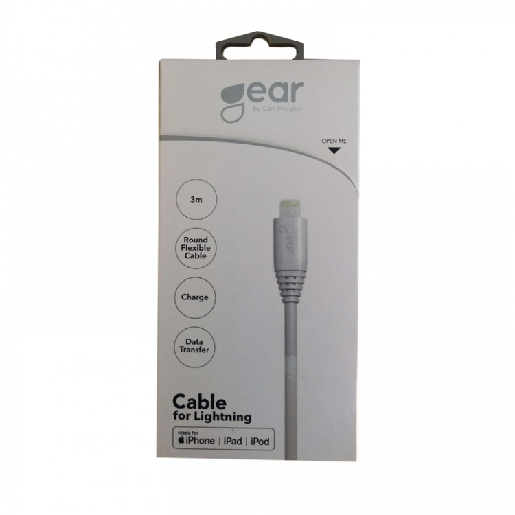 GEAR USB Cable Lightning 3.0m White MFI