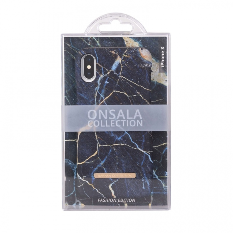 ONSALA COLLECTION Mobile Cover Soft Black Galaxy Marble iPhone X/XS