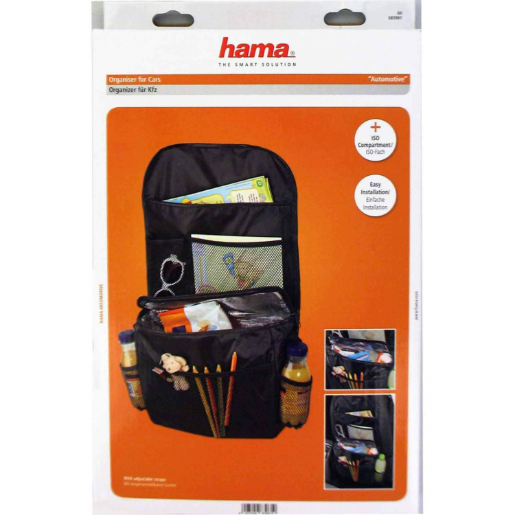 HAMA Bilorganisatör, fickor för dryck, Svart