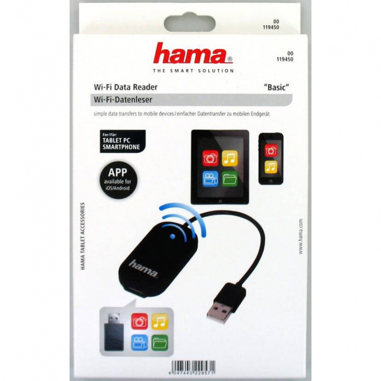 HAMA Basic Wi-Fi Data Reader, USB, for Smartphone and Tablet PC