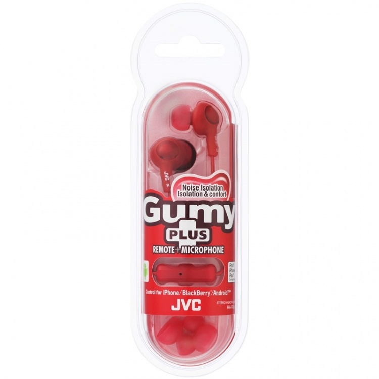 JVC Headphone FR6 Gumy Plus Mic Red JVC Headphone FR6 Gumy Plus Mic Red