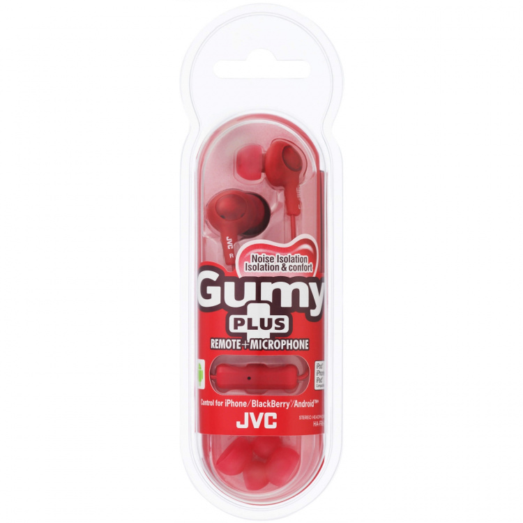 JVC Headphone FR6 Gumy Plus Mic Red JVC Headphone FR6 Gumy Plus Mic Red