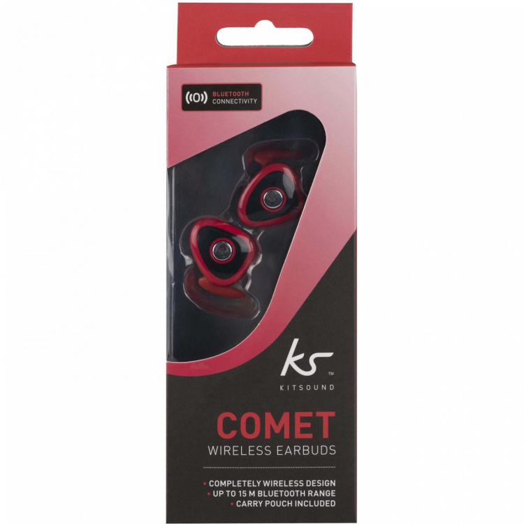 KITSOUND Headphone Comet True Wireless Röd