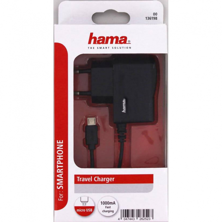 HAMA 220V MicroUSB 1A Black