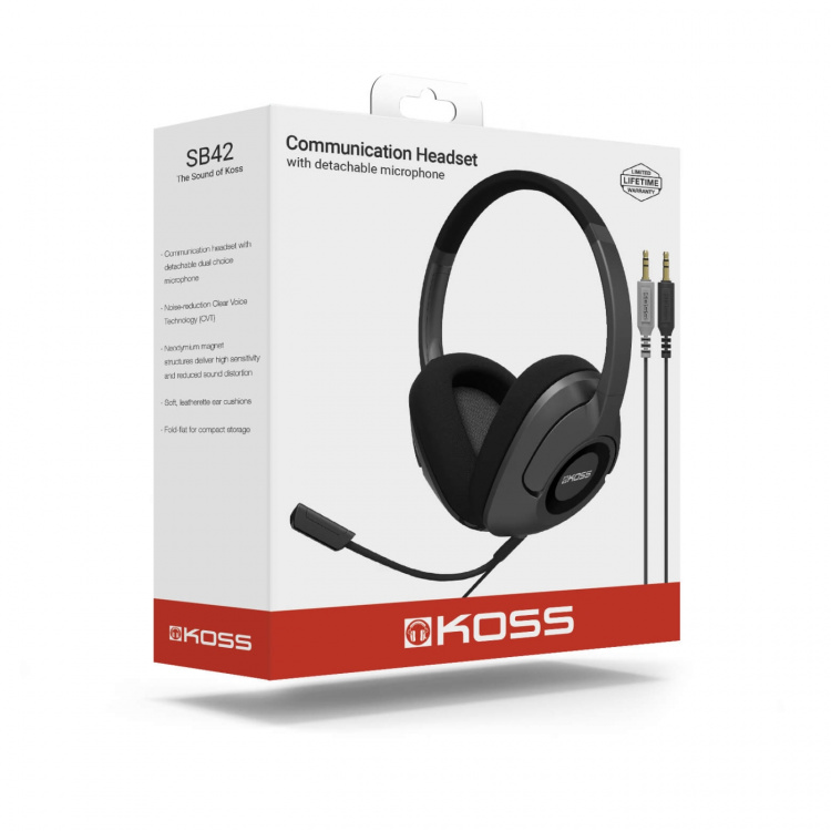 KOSS Headset SB42 Over-Ear Mic Remote Svart KOSS Headset SB42 Over-Ear Mic Remote Svart