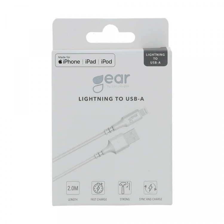 GEAR USB Cable Lightning 2.0m White MFI