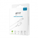 GEAR Ronde Oplaadkabel MicroUSB naar USB-A 2m Wit