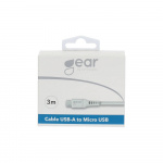 GEAR USB Cable MicroUSB 3.0m White