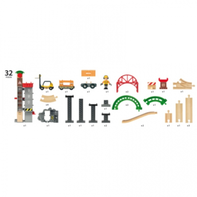 Brio 33887 Set med hisschakt & bro. Brio 33887 Set med hisschakt & bro.