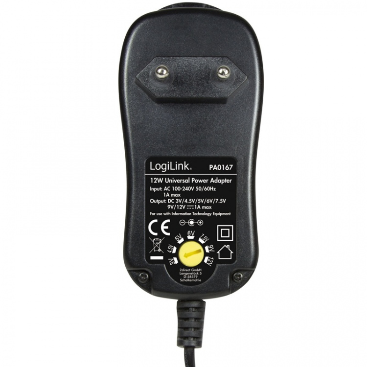 LogiLink Nätadapter 230V-> 3-12V 1A