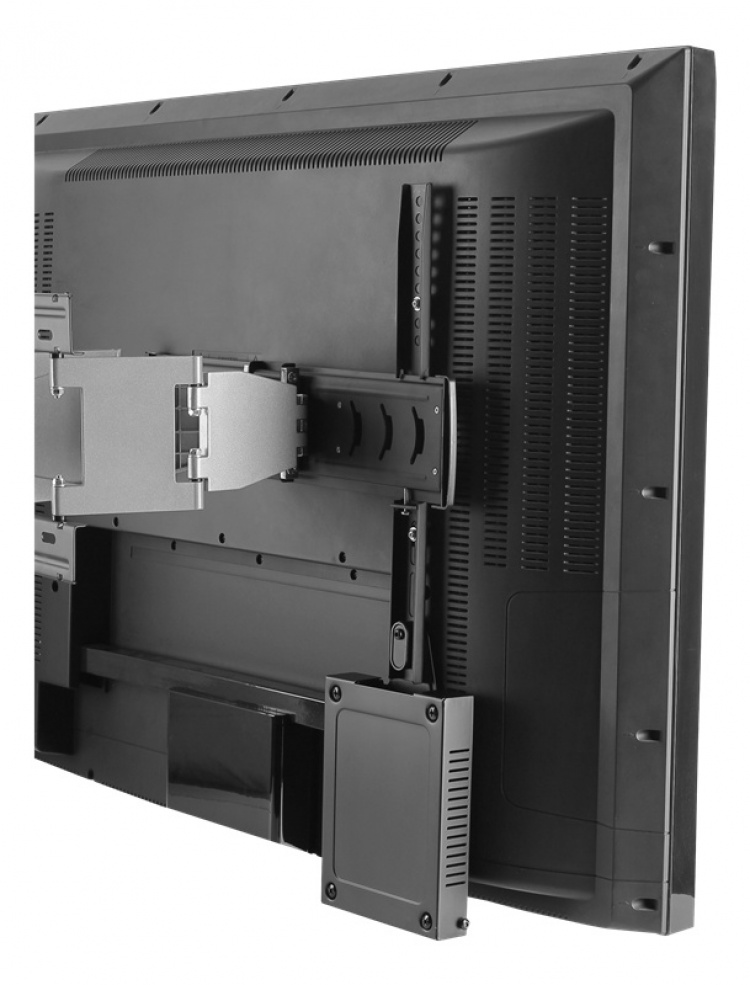 DELTACO Universal Anti-theft media box mount, mount kit, steel, black