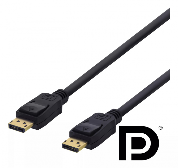 DELTACO DisplayPort cable, 1m, 4K UHD, DP 1.2, black