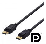 DELTACO DisplayPort cable, 3m, 4K UHD, DP 1.2, black