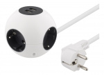 DELTACO Power globe, 2xUSB-A 2.1A, 4xCEE 7/4, 1xCEE 7/7, white DELTACO Power globe, 2xUSB-A 2.1A, 4xCEE 7/4, 1xCEE 7/7, white