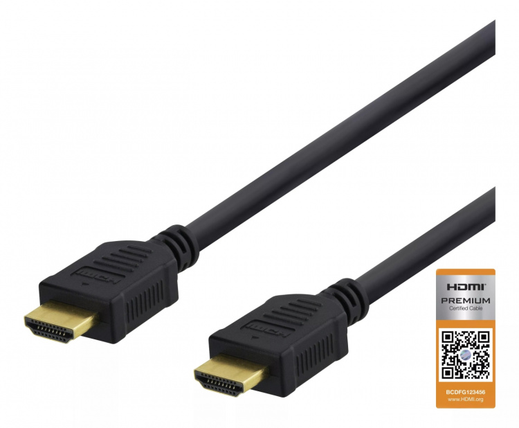 DELTACO High-Speed Premium HDMI cable, 3m, Ethernet, 4K UHD, black