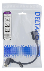 DELTACO Flexible HDMI adapter, 0,2m, right-angled, HDMI M/F, UHD, blac DELTACO Flexible HDMI adapter, 0,2m, right-angled, HDMI M/F, UHD, blac