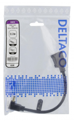 DELTACO Flexible HDMI adapter, 0,2m, right-down, HDMI M/F, UHD, black DELTACO Flexible HDMI adapter, 0,2m, right-down, HDMI M/F, UHD, black