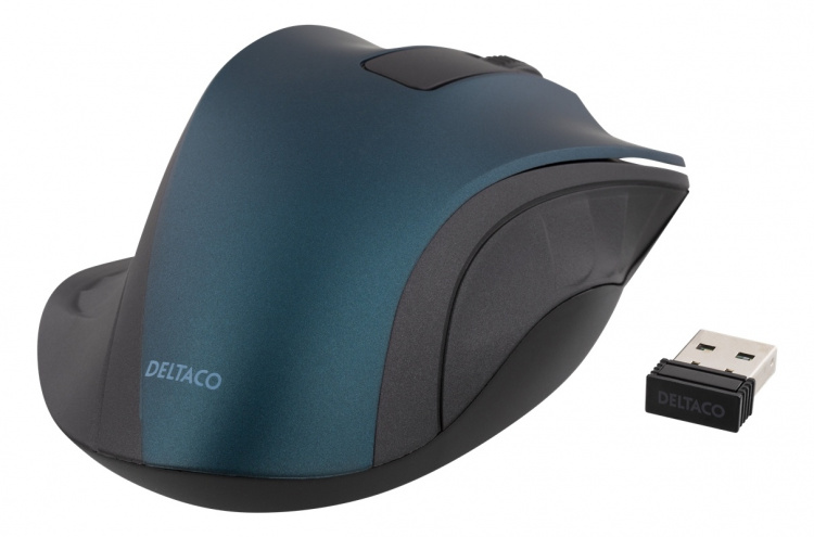 DELTACO wireless optical mouse, 1200 DPI, blue DELTACO wireless optical mouse, 1200 DPI, blue