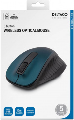 DELTACO wireless optical mouse, 1200 DPI, blue DELTACO wireless optical mouse, 1200 DPI, blue