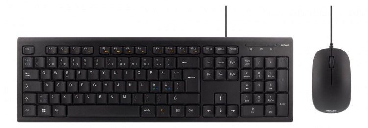 DELTACO Keyboard kit with mouse, PAN Nordic layout, USB, black