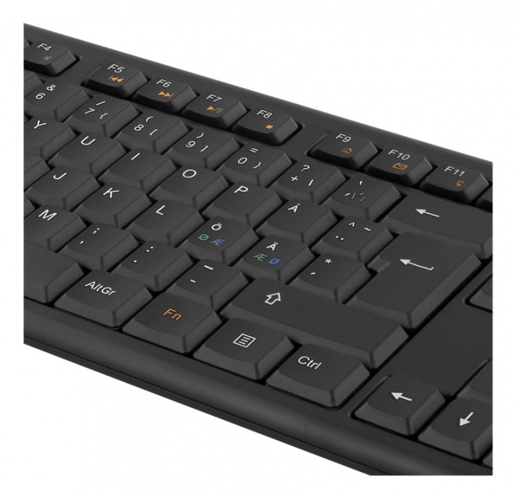 DELTACO Keyboard kit with mouse, PAN Nordic layout, USB, black