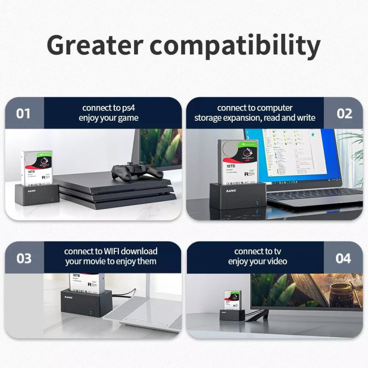 External HDD dock, USB-B, 3,5