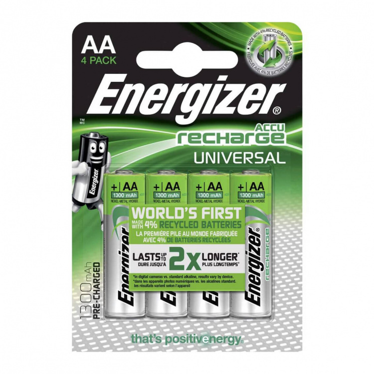 ENERGIZER Battery AA/LR6 Ni-Mh 1300mAh 4-p
