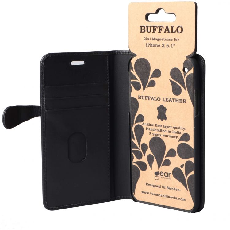 BUFFALO Wallet Leather Black 3 Cardpockets iPhone XR BUFFALO Wallet Leather Black 3 Cardpockets iPhone XR