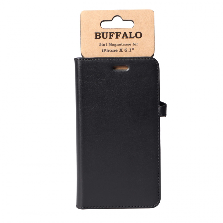 BUFFALO Wallet Leather Black 3 Cardpockets iPhone XR BUFFALO Wallet Leather Black 3 Cardpockets iPhone XR