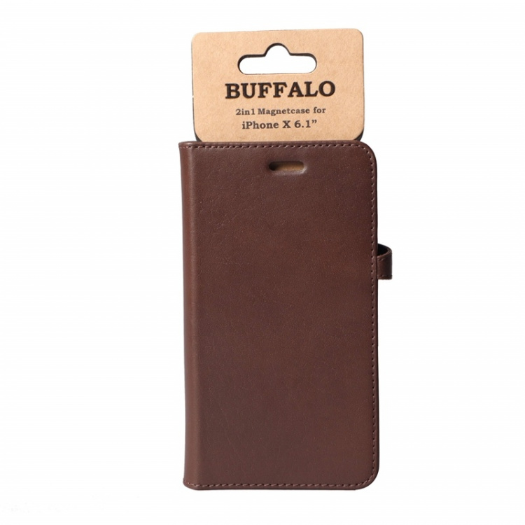 BUFFALO Wallet Leather Brown 3 Cardpockets iPhone XR 6,1 BUFFALO Wallet Leather Brown 3 Cardpockets iPhone XR 6,1