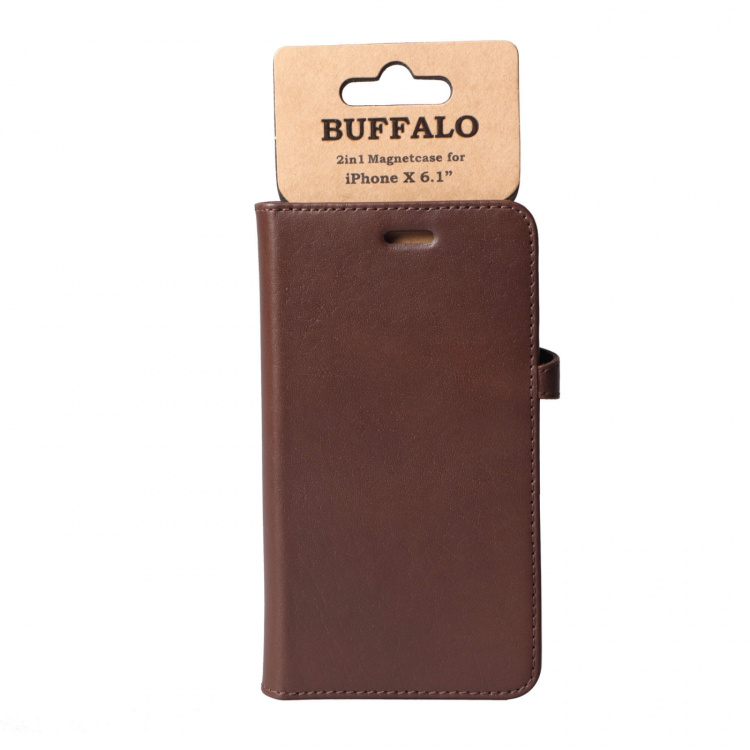 BUFFALO Wallet Leather Brown 3 Cardpockets iPhone XR 6,1 BUFFALO Wallet Leather Brown 3 Cardpockets iPhone XR 6,1
